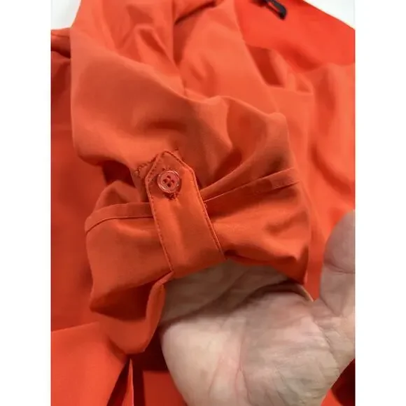 Blaque Label Shift Dress Bright Orange Medium Roll Tab Sleeves - Picture 12 of 13